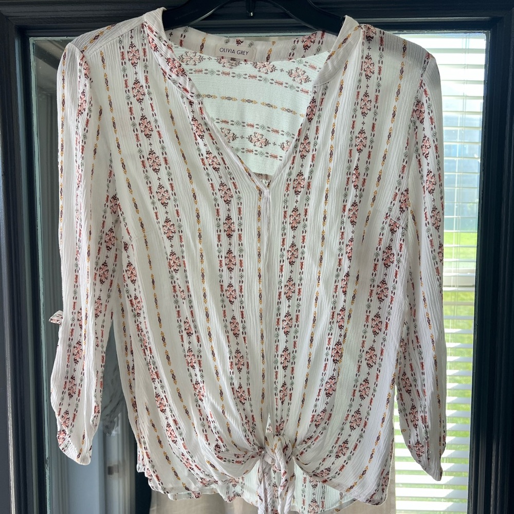 Olivia Grey Front tie knot